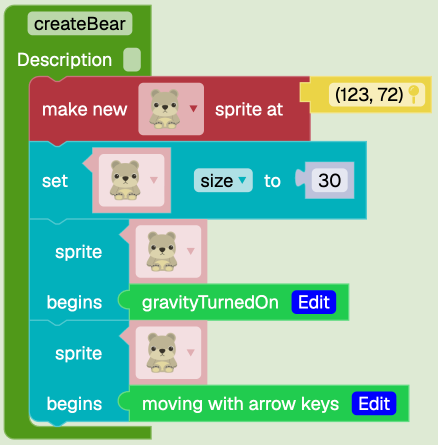 Create Bear Function