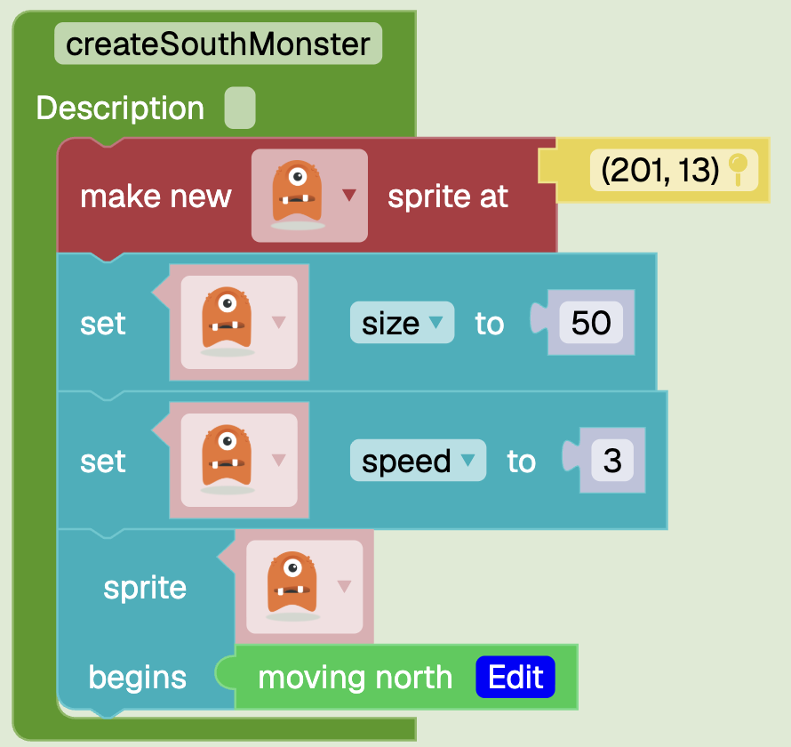 Create South Monster Function